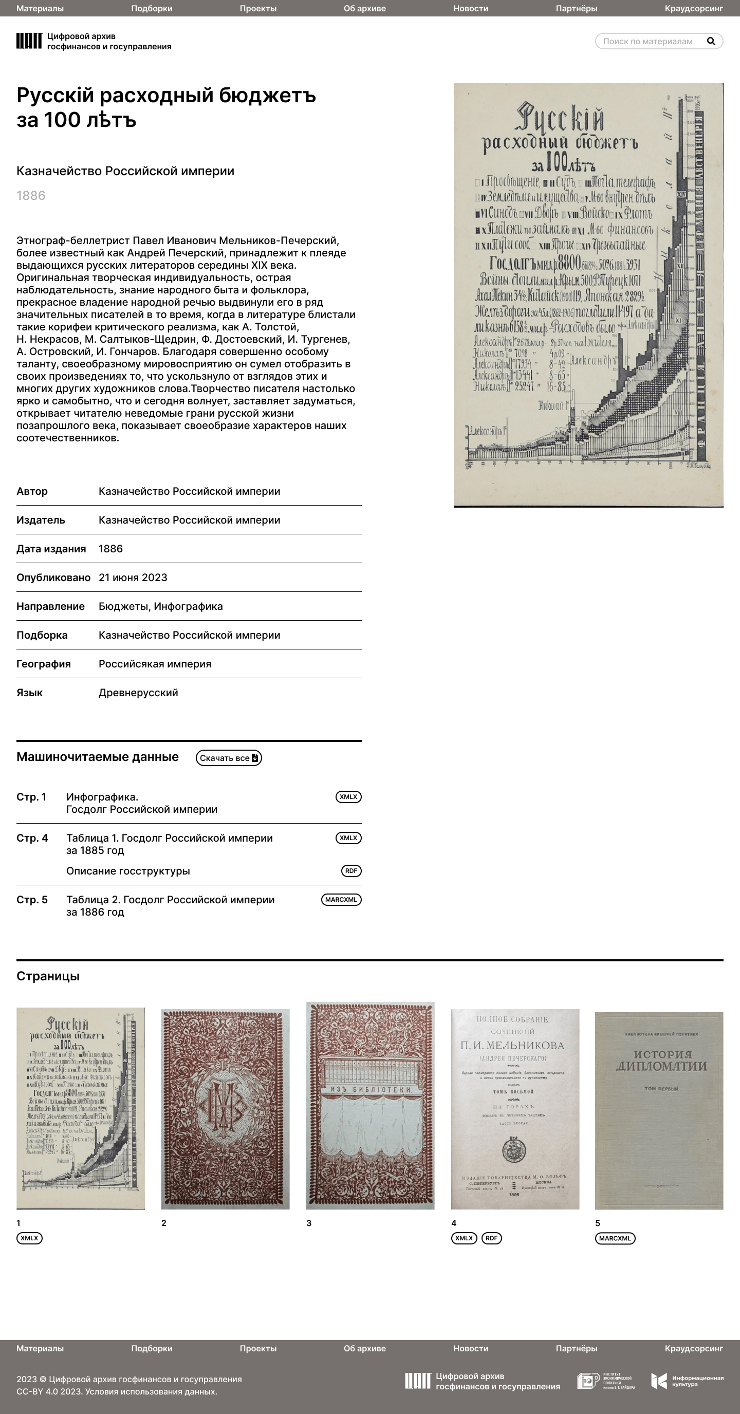 Страница материала